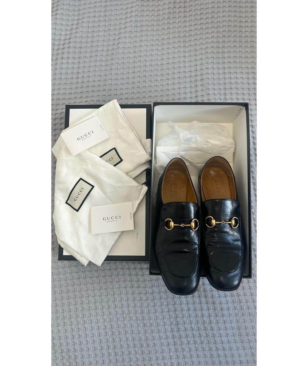 GUCCI Черные кожаные лоферы, фото 5