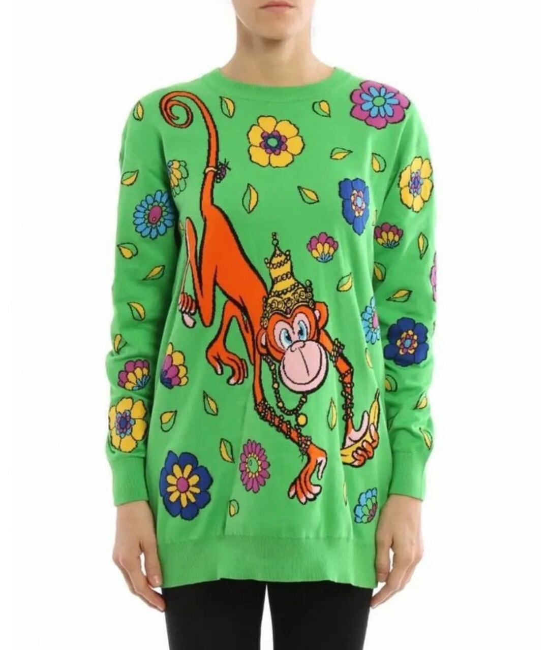 MOSCHINO Зеленый хлопковый джемпер / свитер, фото 7
