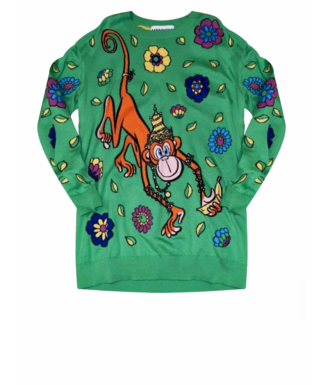 MOSCHINO Зеленый хлопковый джемпер / свитер, фото 1