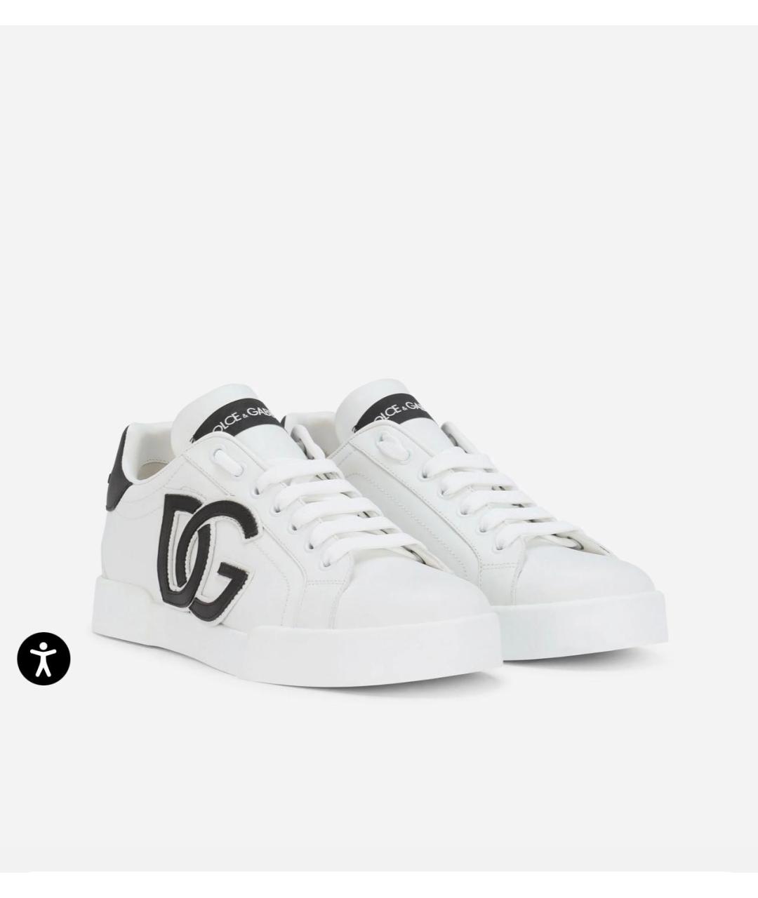 DOLCE&GABBANA Черные кожаные кроссовки, фото 3