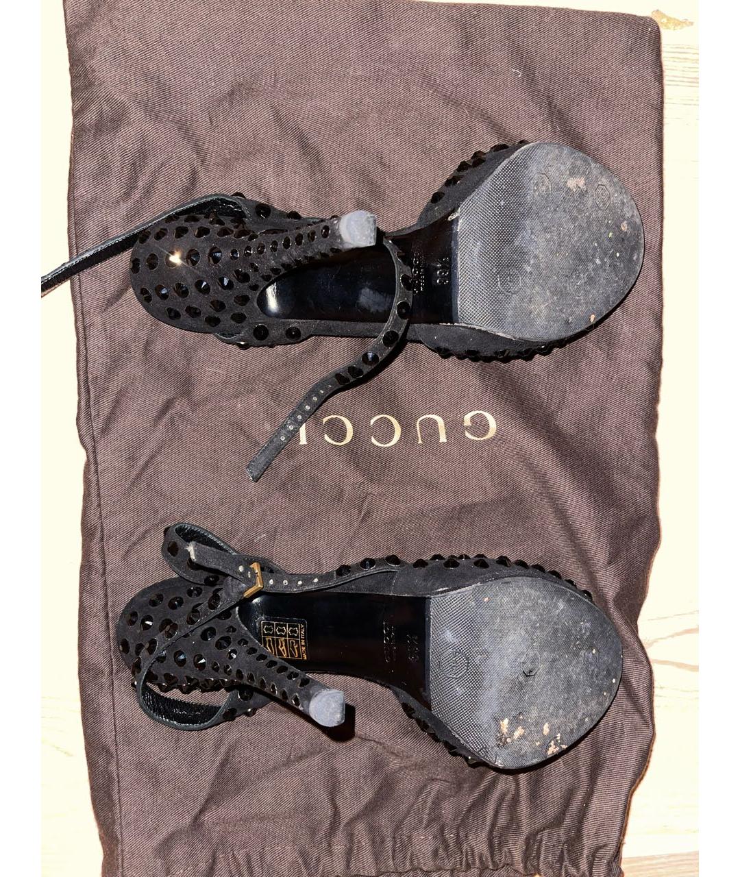 GUCCI Черные замшевые туфли, фото 5