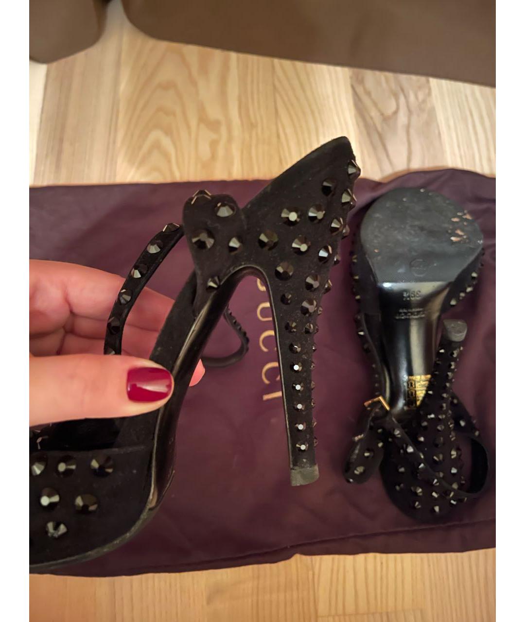 GUCCI Черные замшевые туфли, фото 6