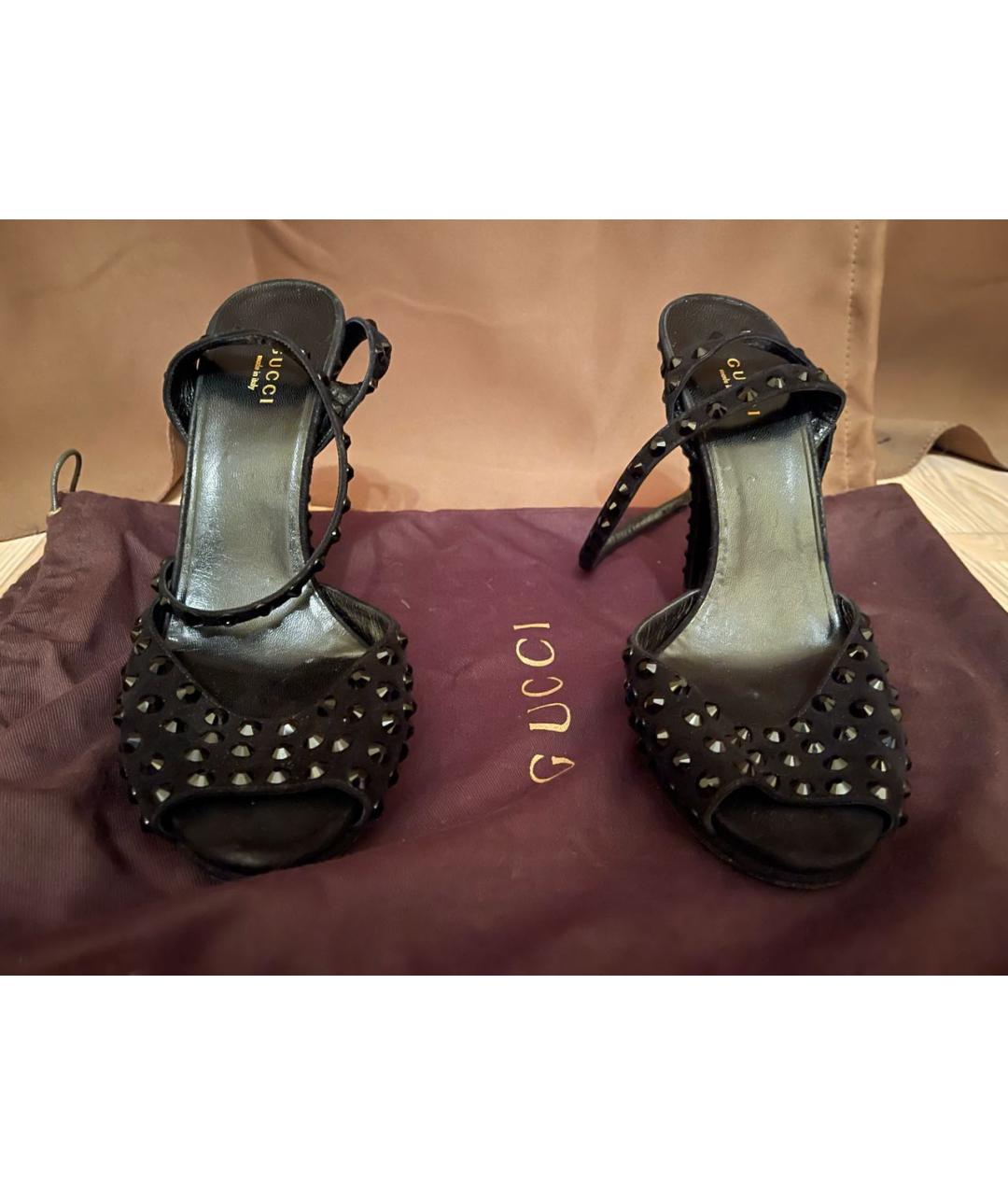 GUCCI Черные замшевые туфли, фото 2