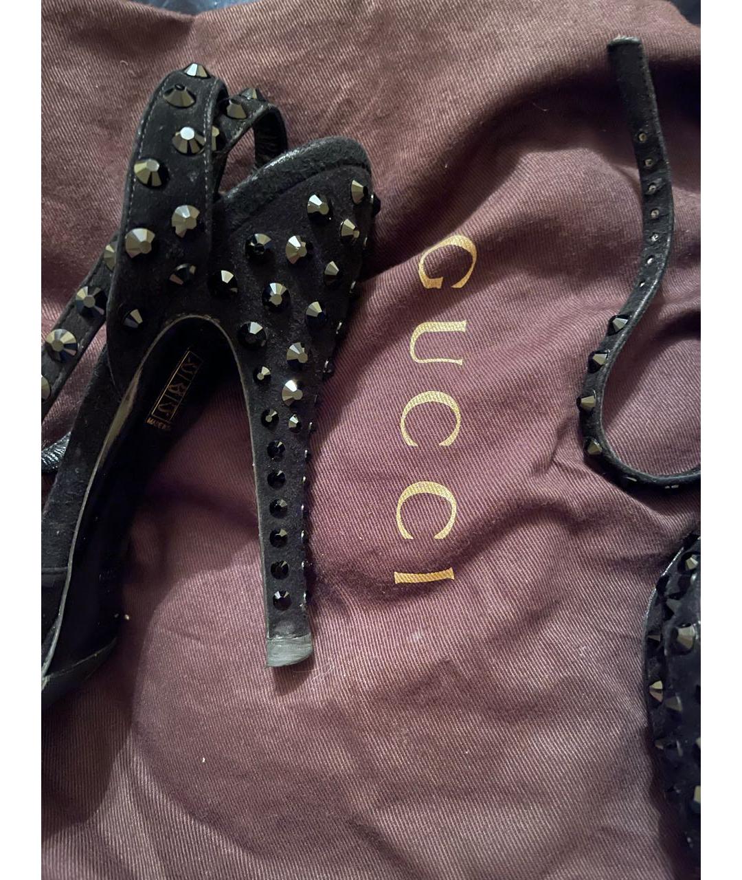 GUCCI Черные замшевые туфли, фото 7