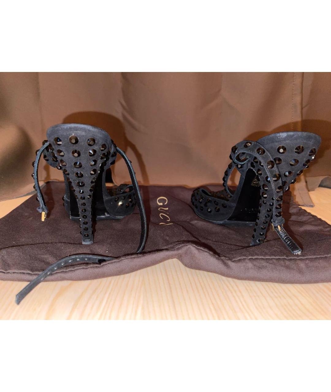 GUCCI Черные замшевые туфли, фото 4