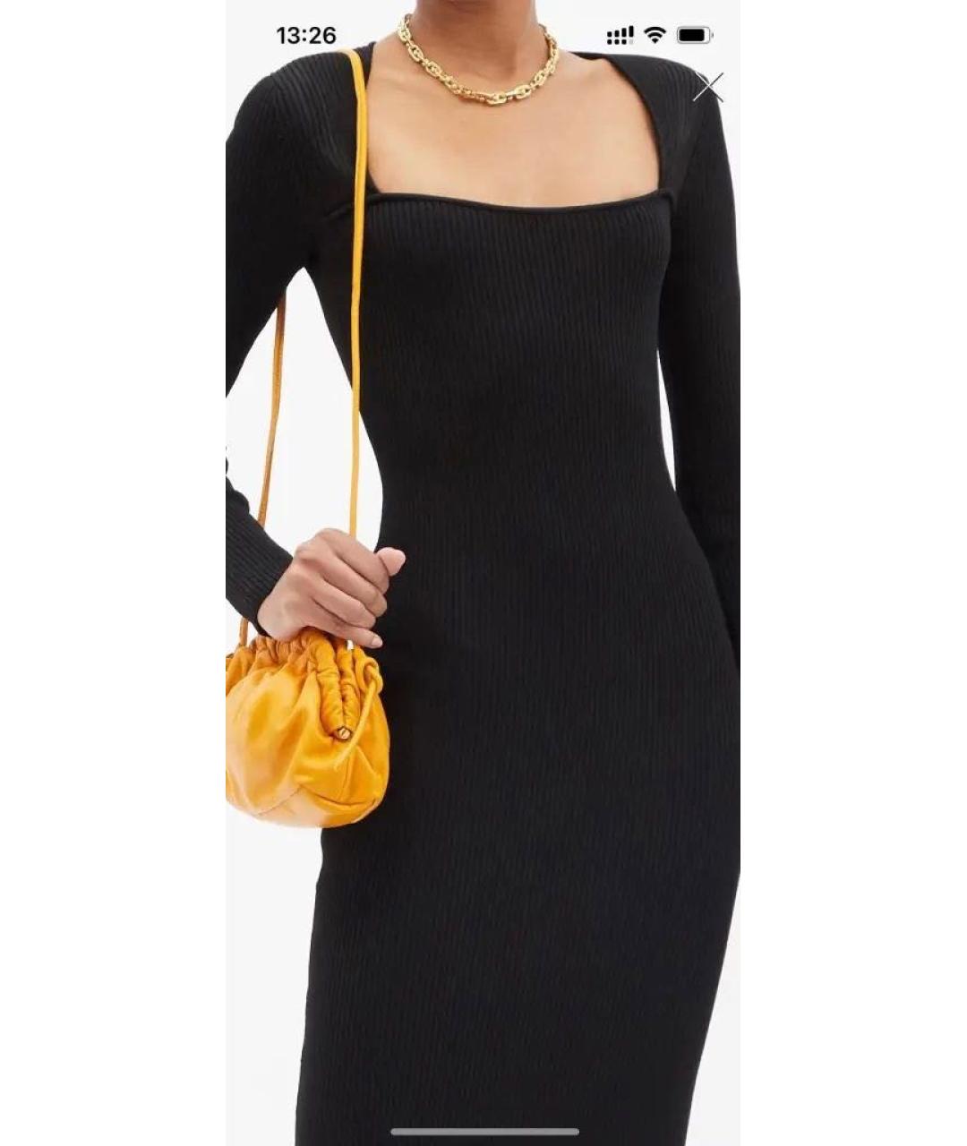 GANNI Черное вискозное повседневное платье, фото 5