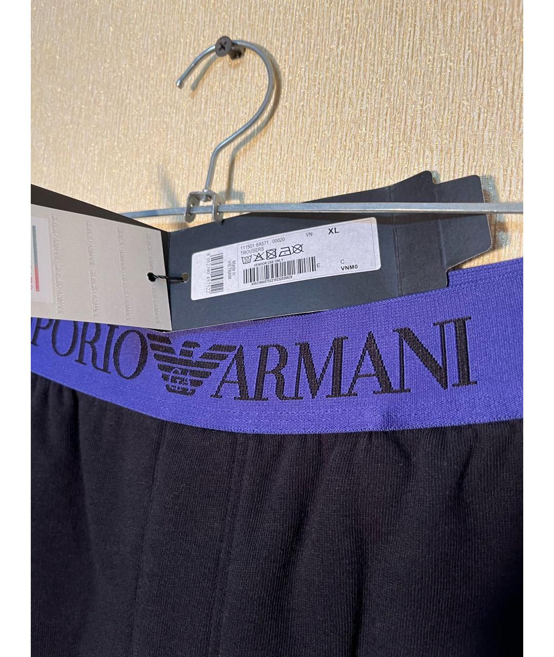 EMPORIO ARMANI Темно-синий хлопковый спортивный костюм, фото 4