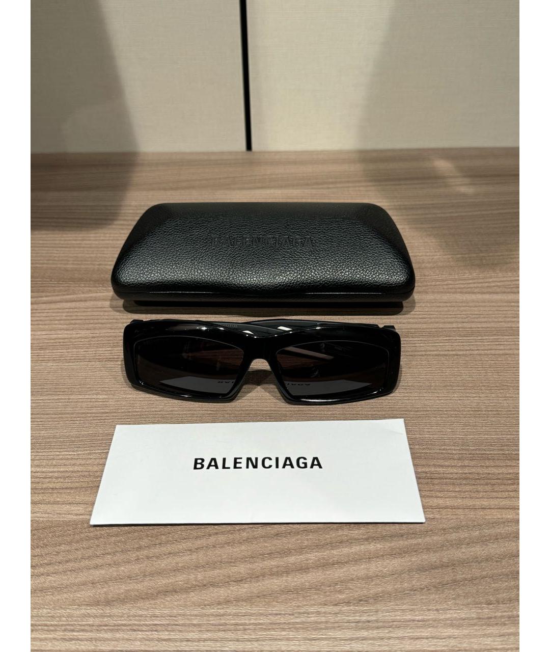 BALENCIAGA Черные пластиковые солнцезащитные очки, фото 4