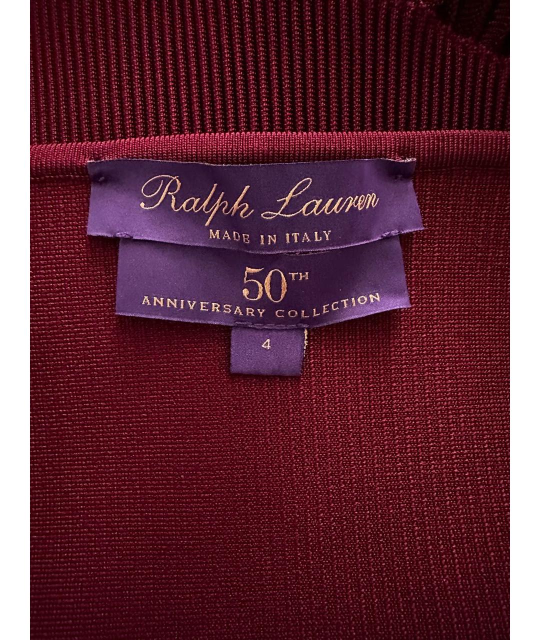 RALPH LAUREN Бордовое вискозное коктейльное платье, фото 6