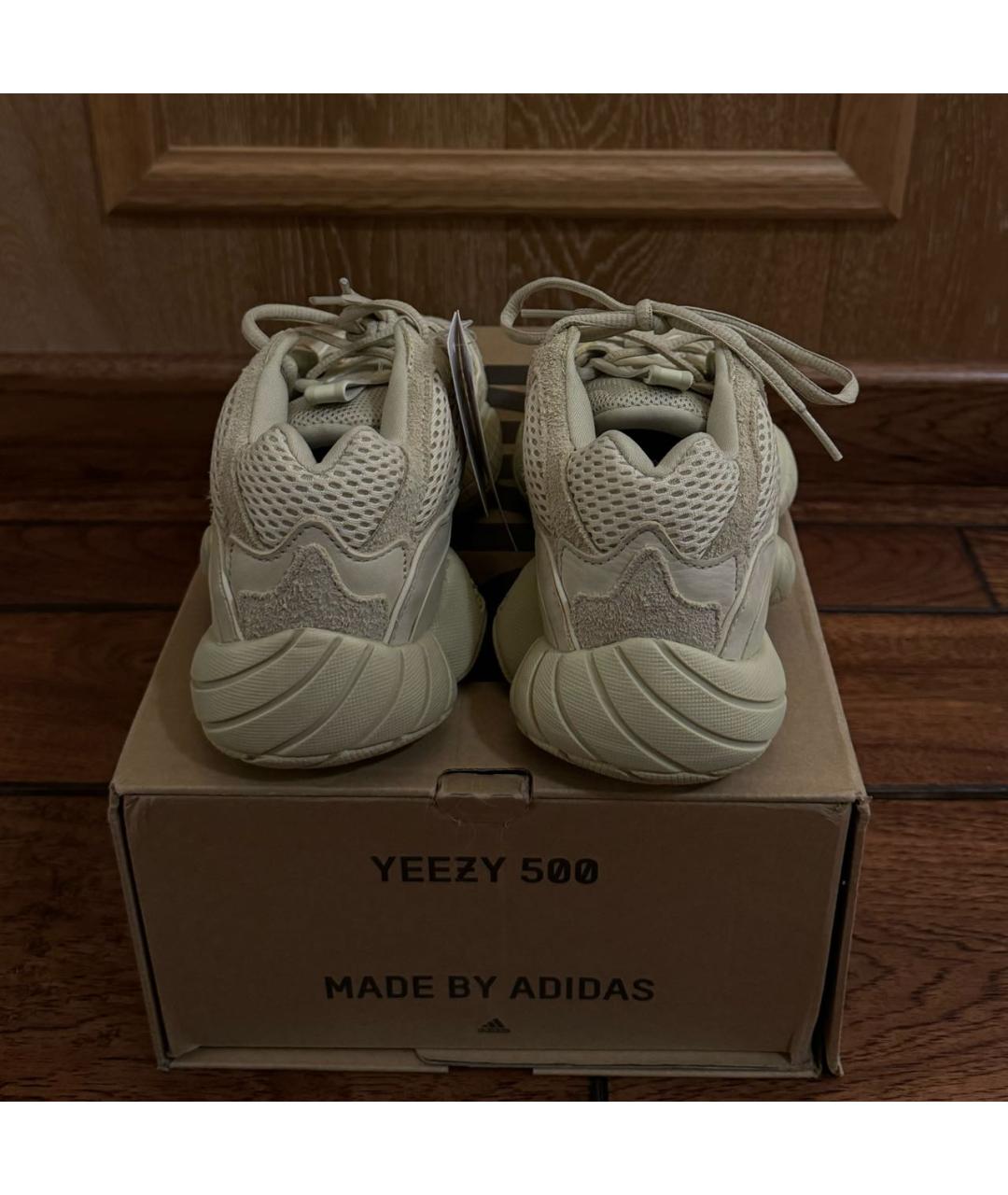 ADIDAS YEEZY Бежевые замшевые кроссовки, фото 4