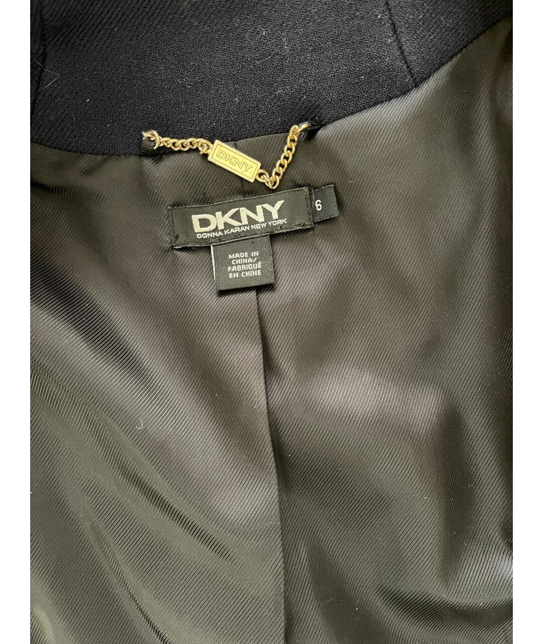 DKNY Темно-синее шерстяное пальто, фото 4