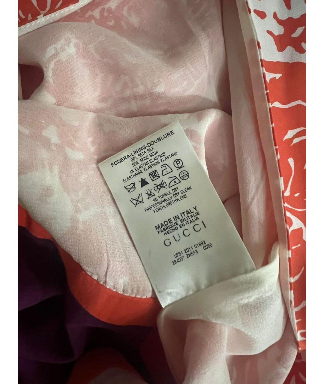 GUCCI Мульти шелковое коктейльное платье, фото 5