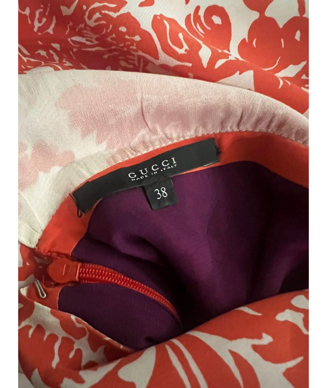 GUCCI Мульти шелковое коктейльное платье, фото 4