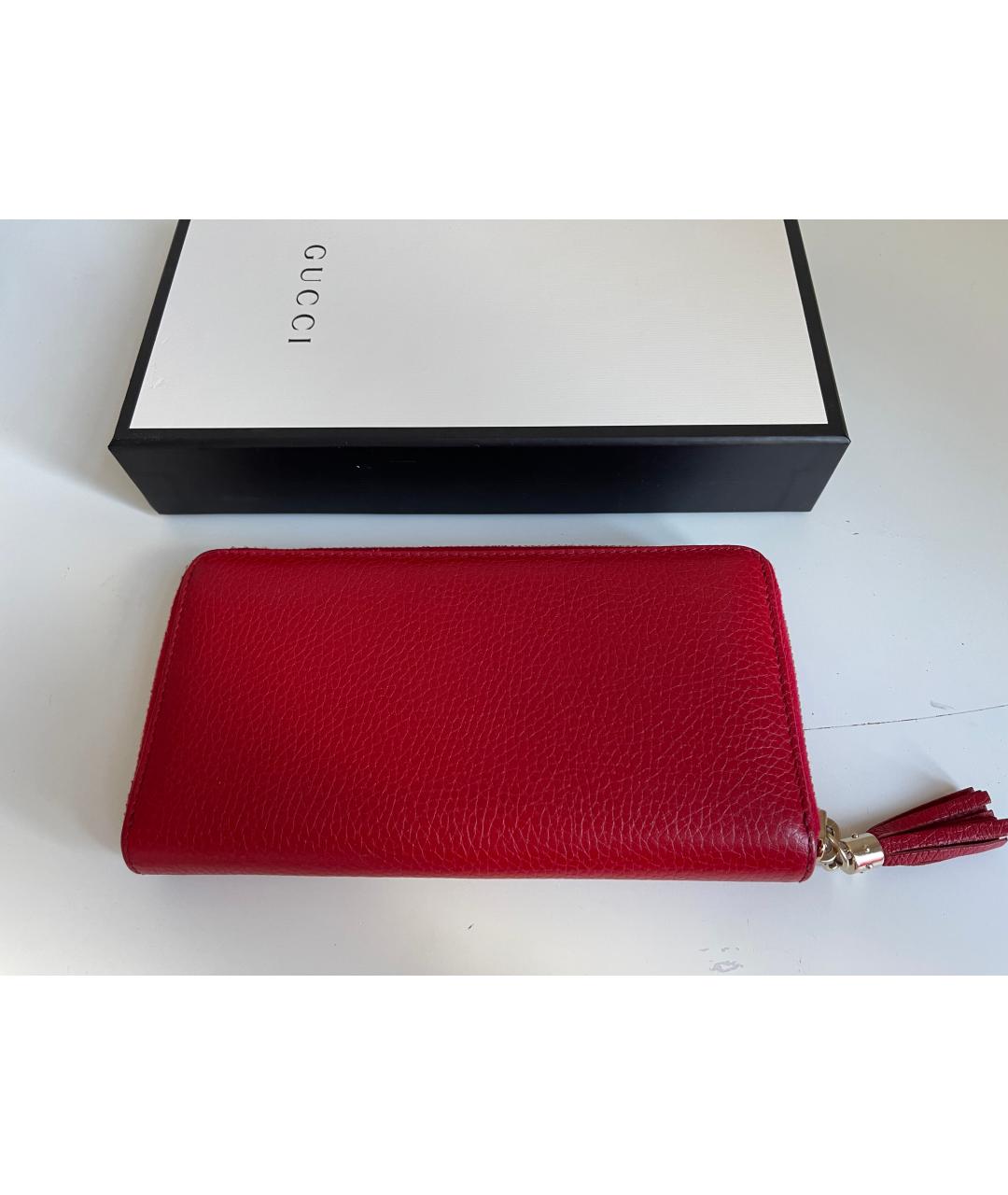 GUCCI Красный кожаный кошелек, фото 5