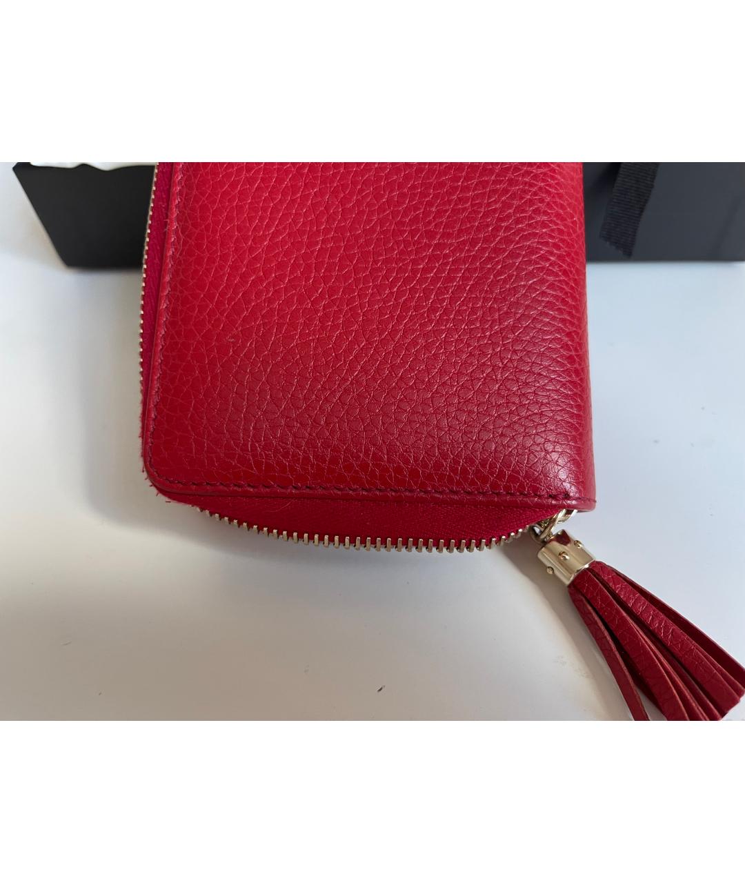GUCCI Красный кожаный кошелек, фото 7