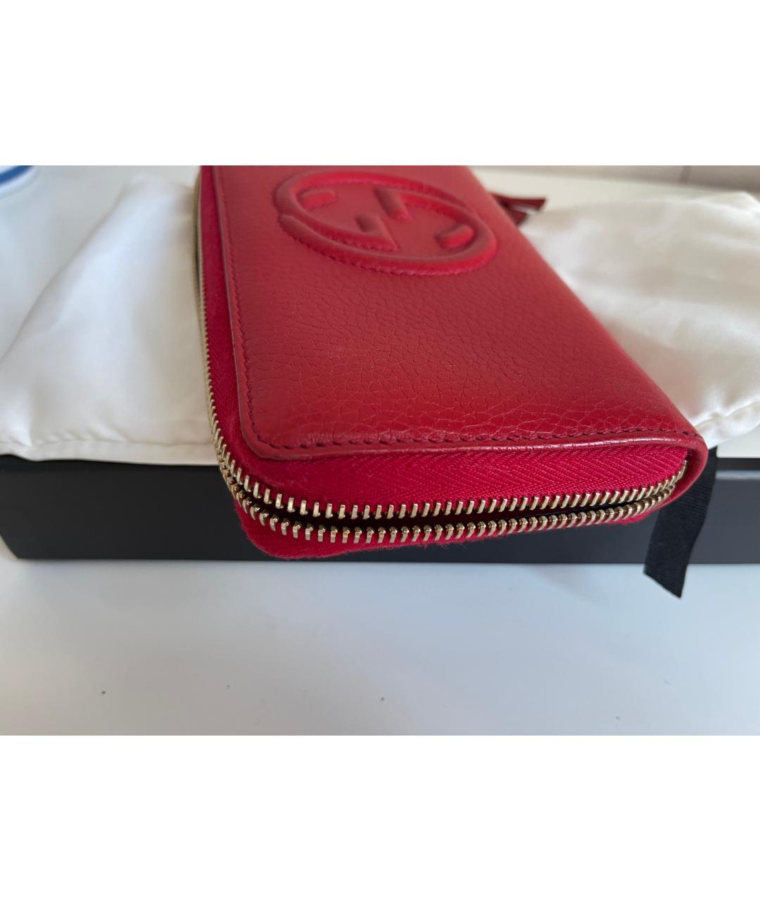 GUCCI Красный кожаный кошелек, фото 6
