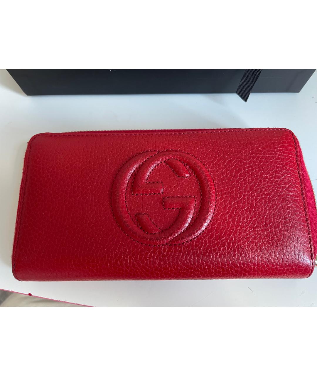 GUCCI Красный кожаный кошелек, фото 8