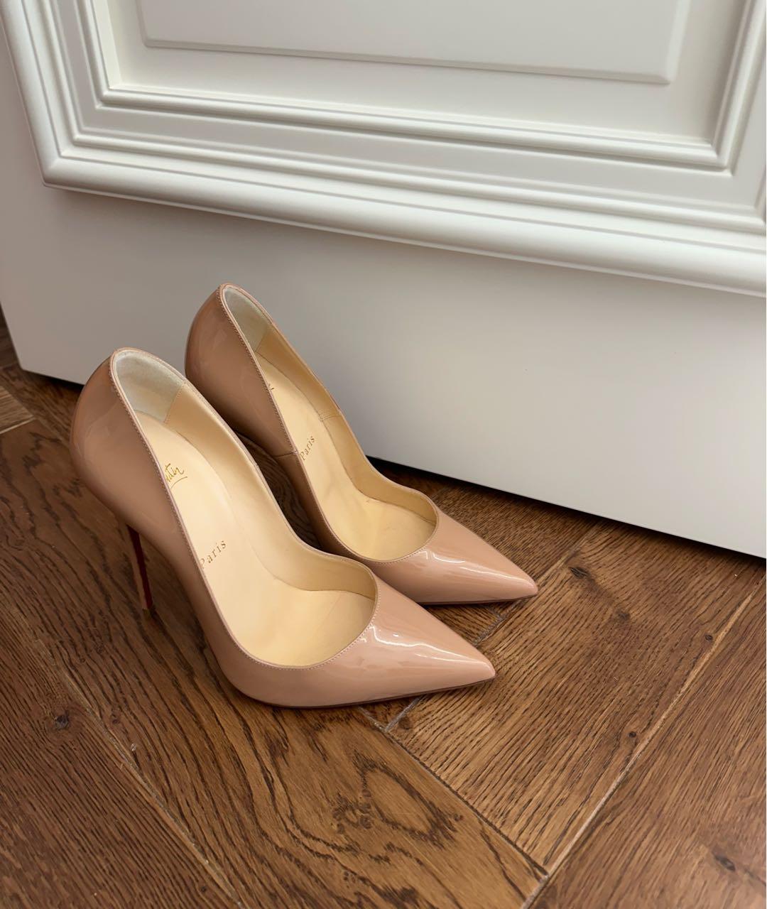 CHRISTIAN LOUBOUTIN Бежевые туфли из лакированной кожи, фото 2
