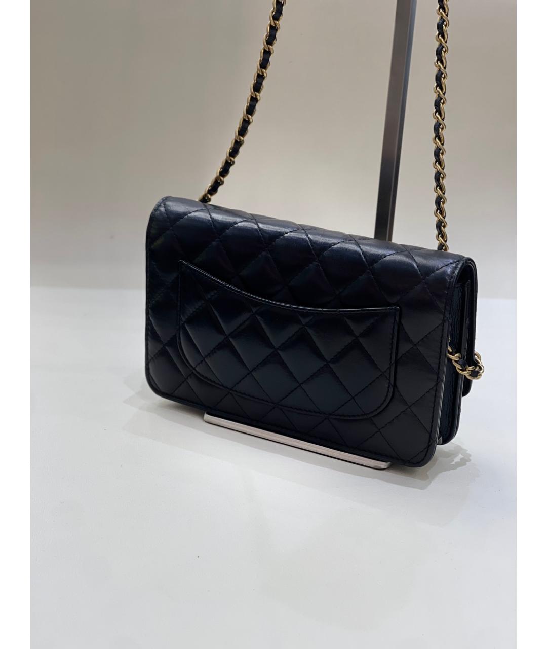 CHANEL Черная кожаная сумка через плечо, фото 4