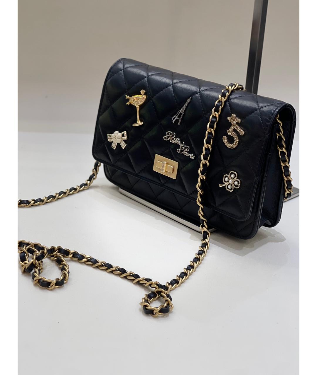 CHANEL Черная кожаная сумка через плечо, фото 8