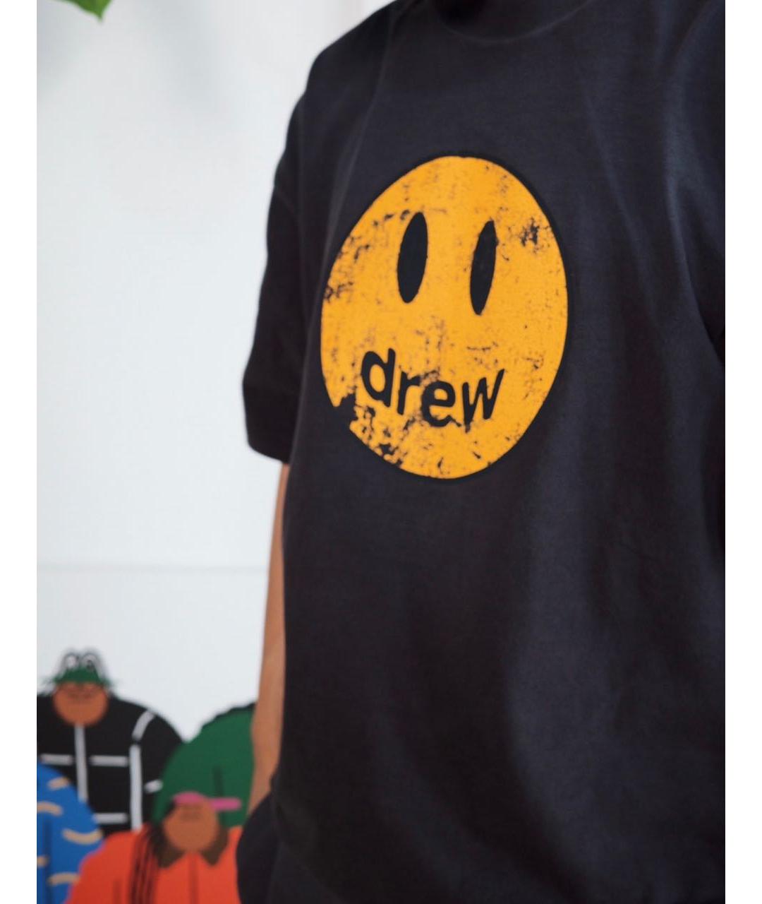 drew house Черная хлопковая футболка, фото 8