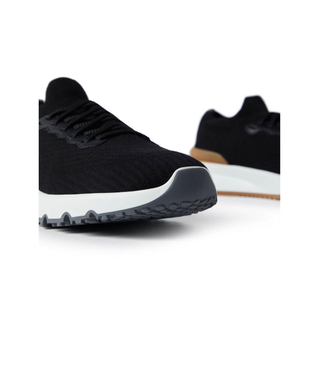 BRUNELLO CUCINELLI Черные текстильные низкие кроссовки / кеды, фото 6