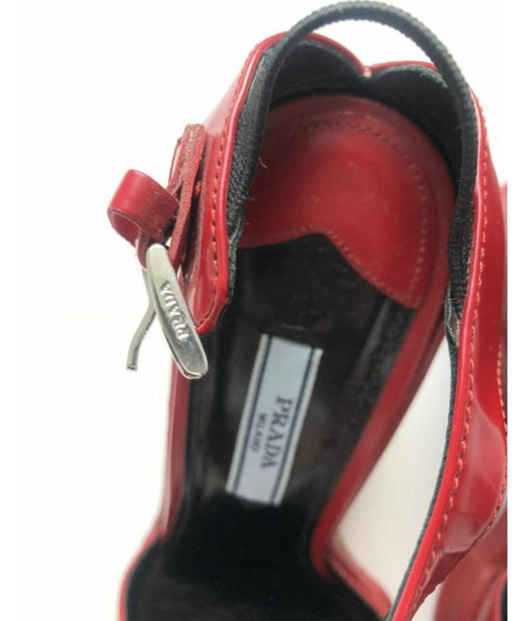 PRADA Красные кожаные туфли, фото 4