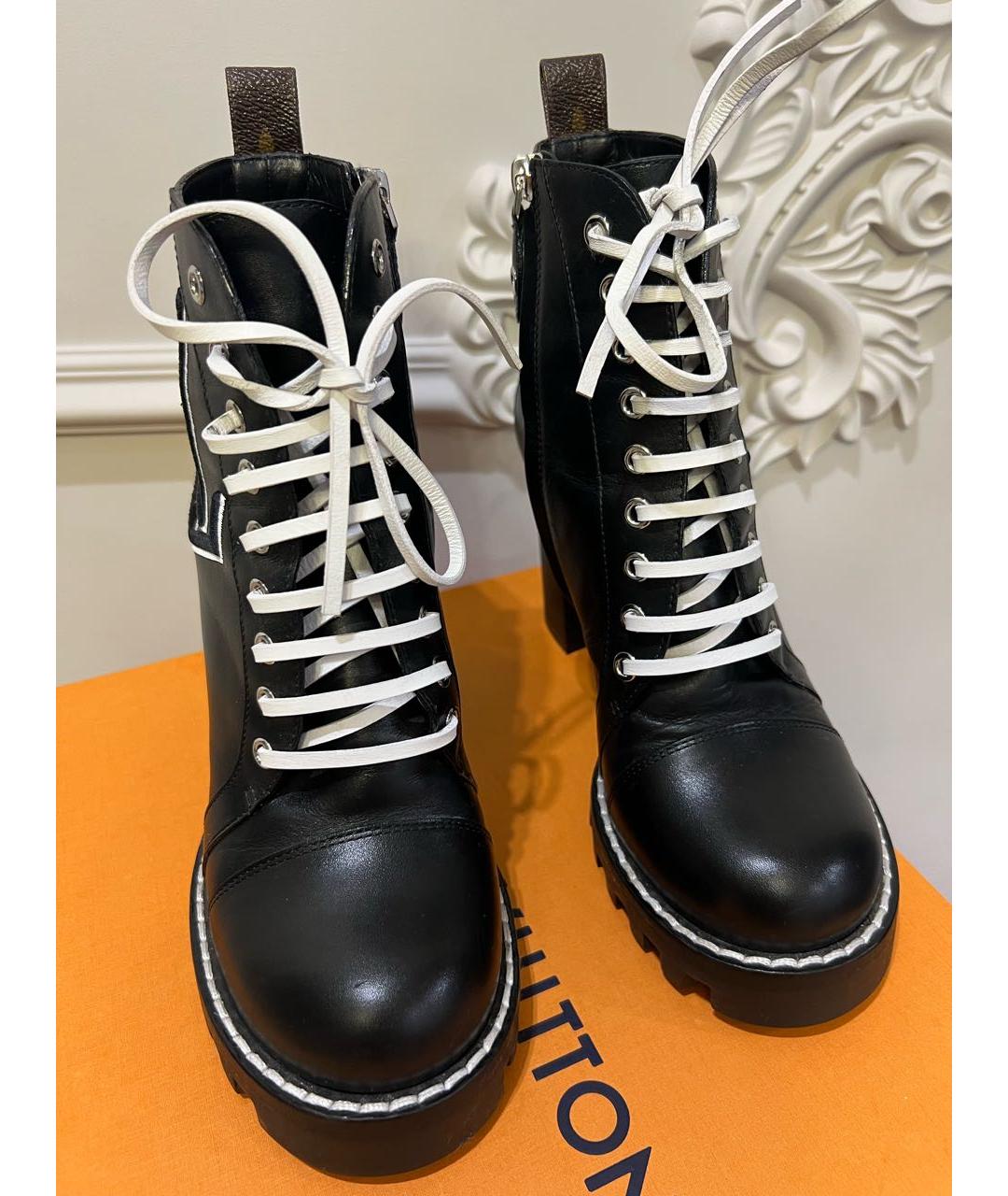 LOUIS VUITTON Черные кожаные ботинки, фото 2