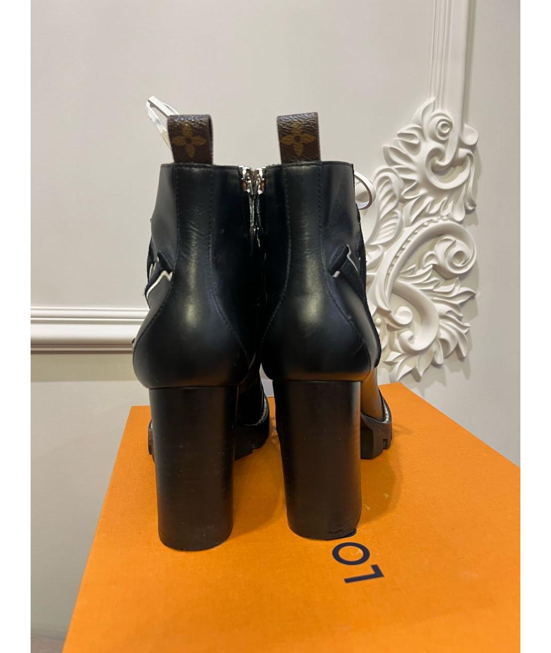 LOUIS VUITTON Черные кожаные ботинки, фото 4