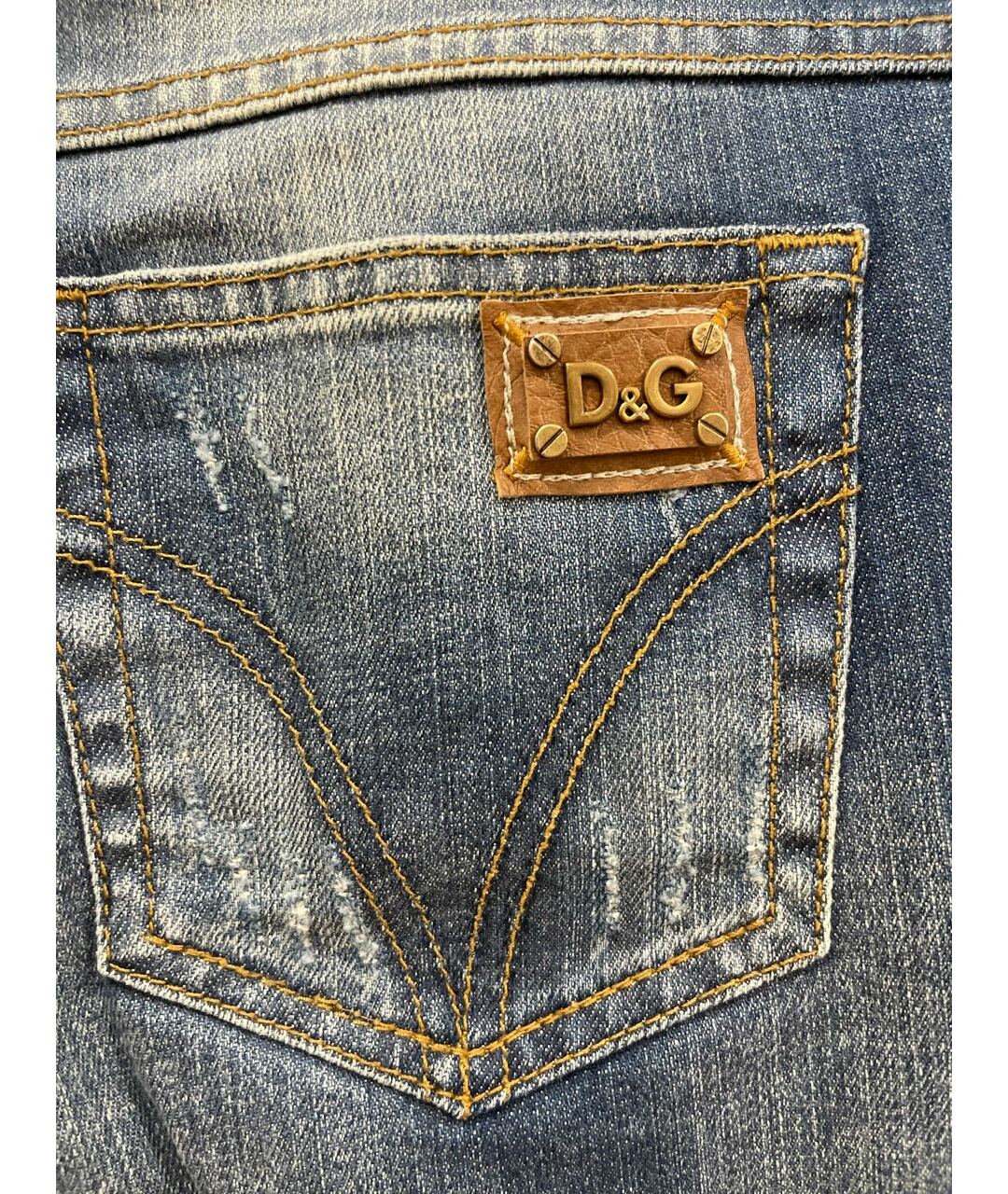 DOLCE&GABBANA Синие хлопковые джинсы слим, фото 5