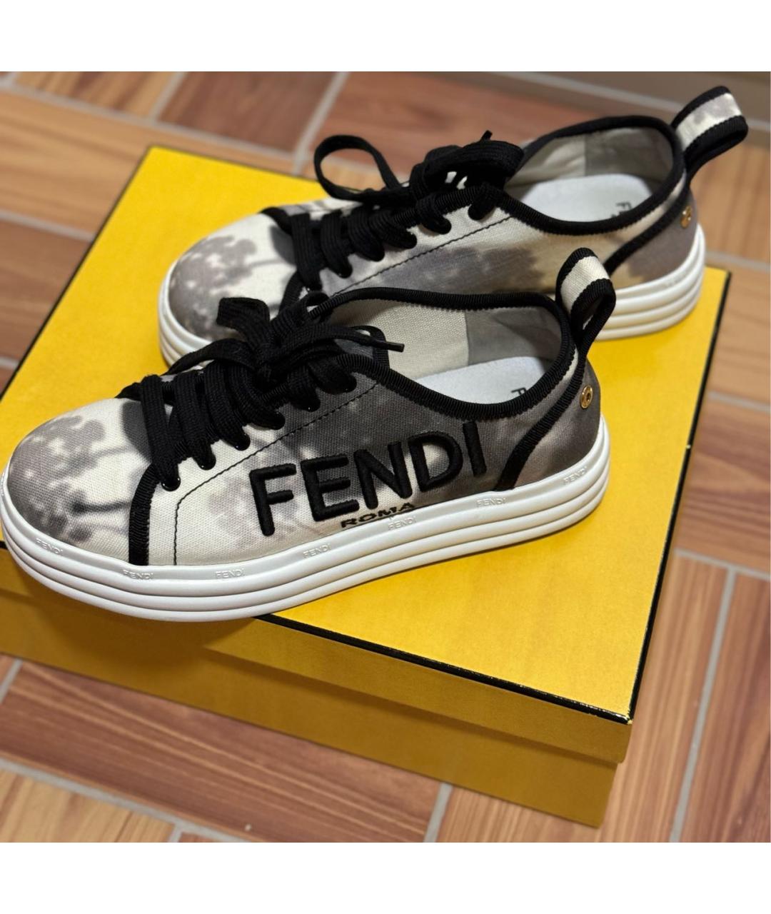 FENDI Серые кеды, фото 5