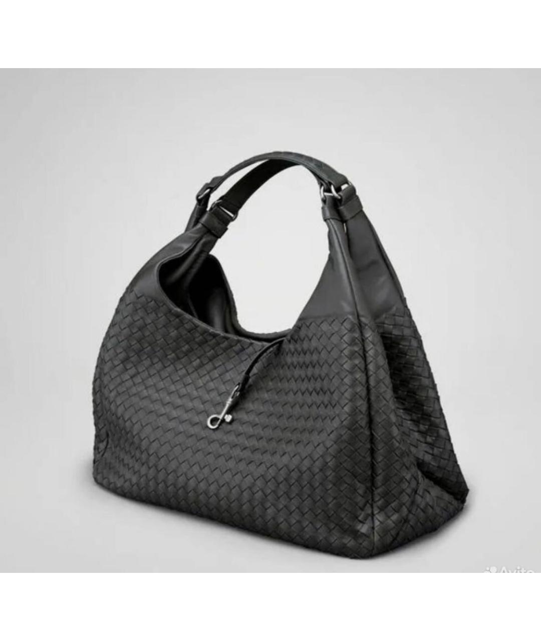 BOTTEGA VENETA Черная кожаная сумка тоут, фото 8