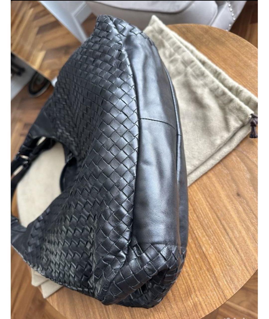 BOTTEGA VENETA Черная кожаная сумка тоут, фото 5