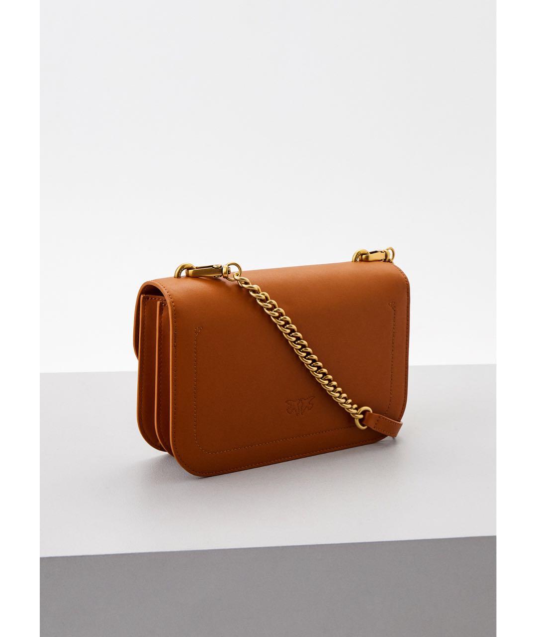 PINKO Коричневая кожаная сумка через плечо, фото 3