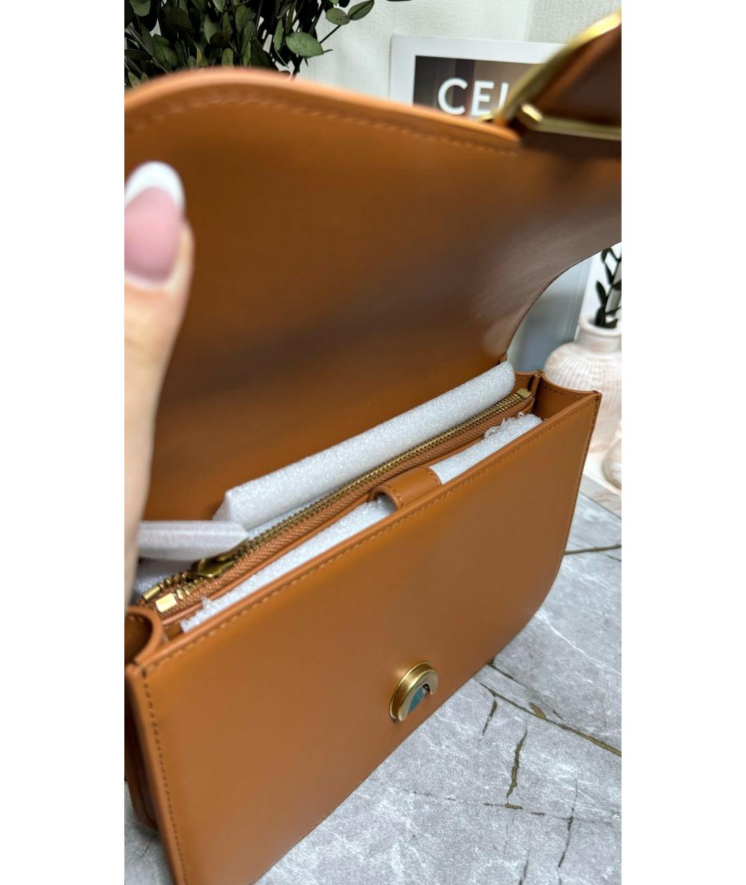 PINKO Коричневая кожаная сумка через плечо, фото 7