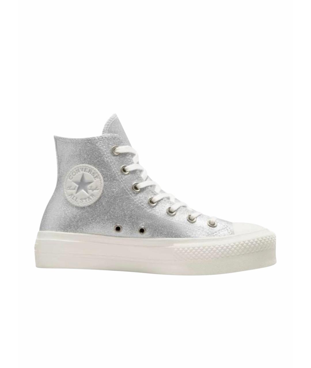 CONVERSE Серебряные текстильные кеды, фото 1