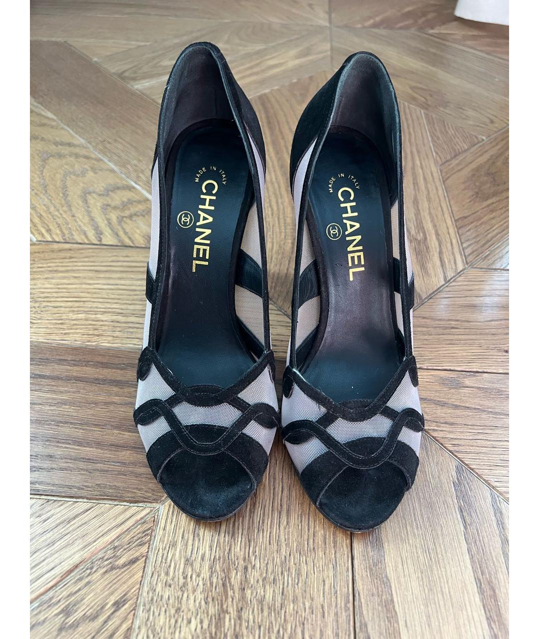 CHANEL Черные замшевые туфли, фото 2
