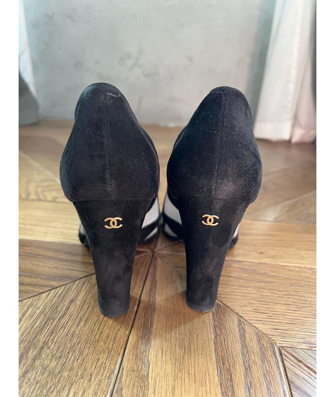 CHANEL Черные замшевые туфли, фото 3