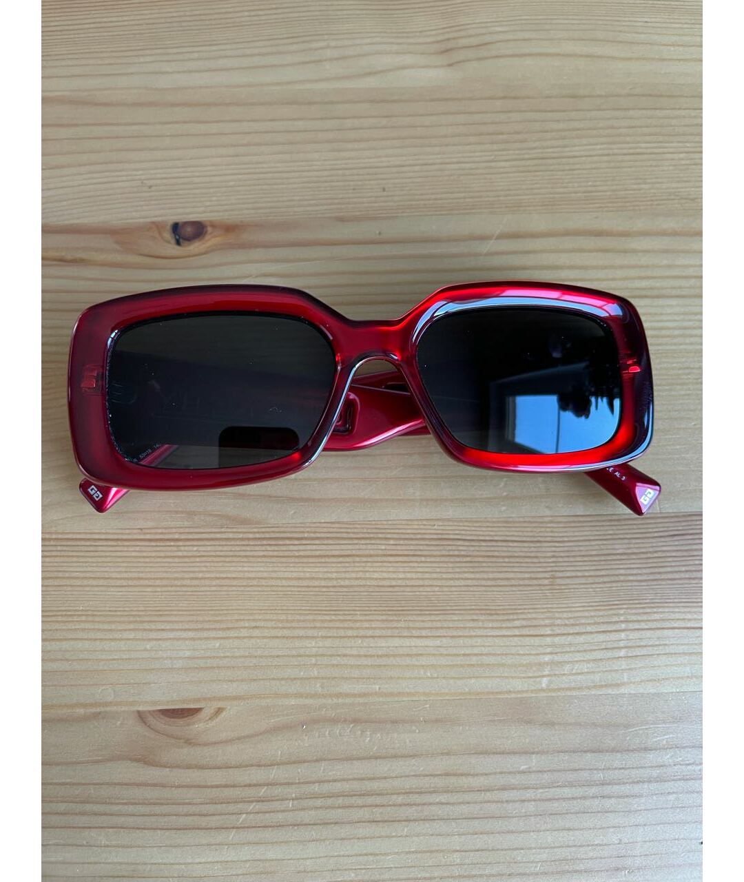 GIVENCHY Красные пластиковые солнцезащитные очки, фото 6