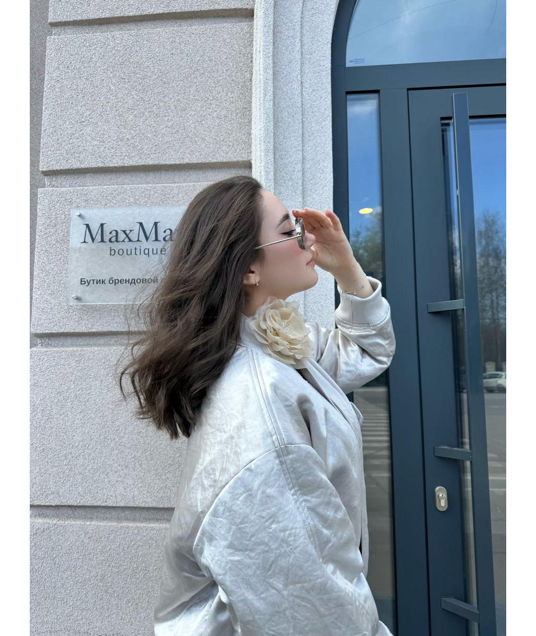 MAX MARA Серебряная ацетатная куртка, фото 2