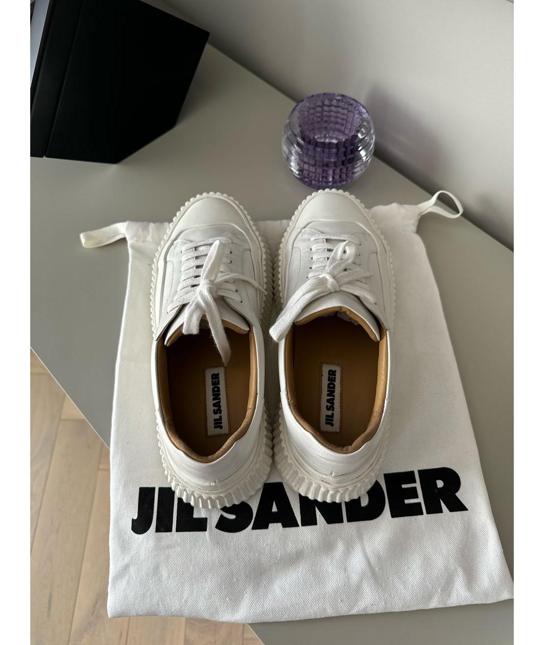 JIL SANDER Белые кожаные кеды, фото 3