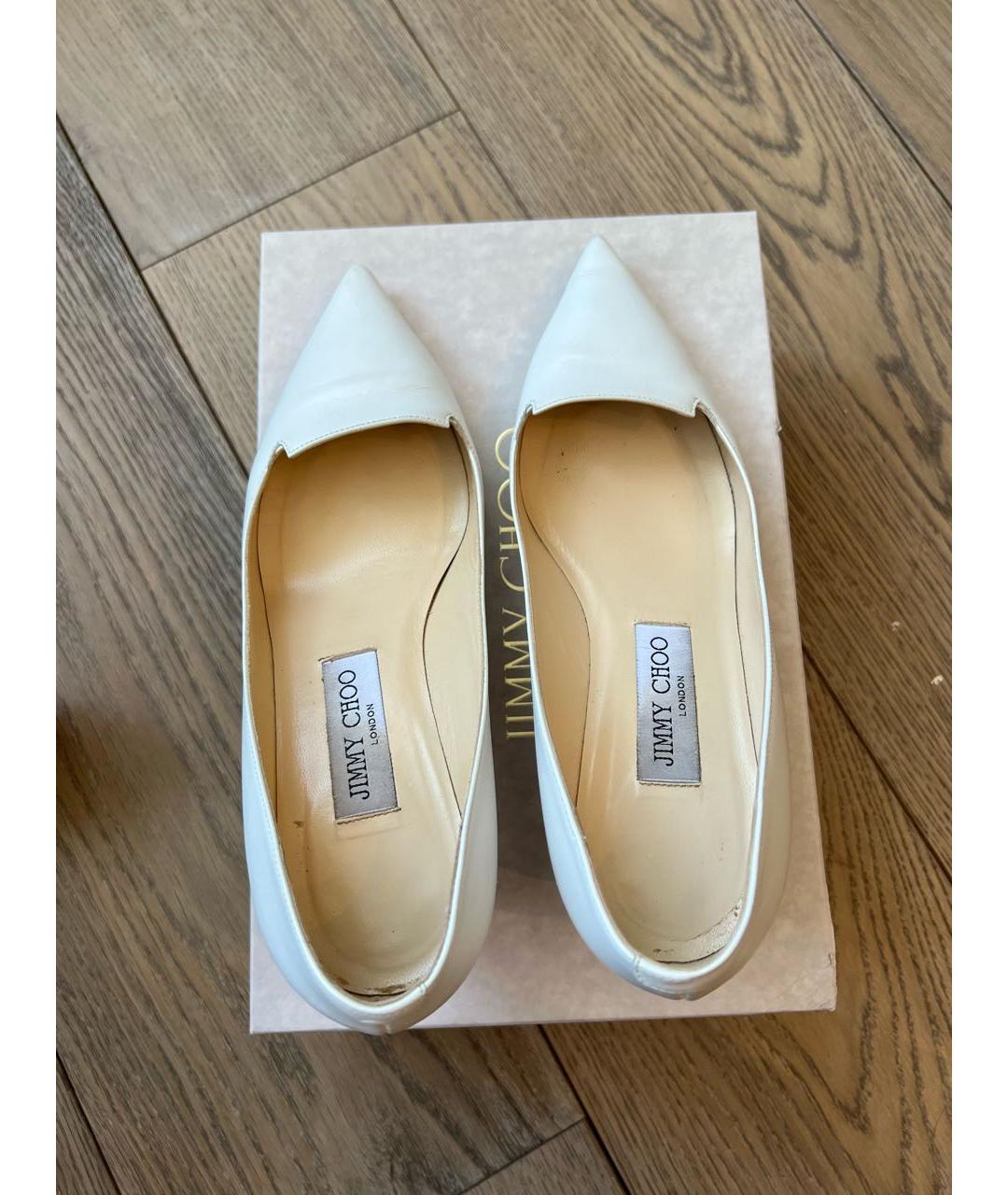 JIMMY CHOO Белые кожаные туфли, фото 3