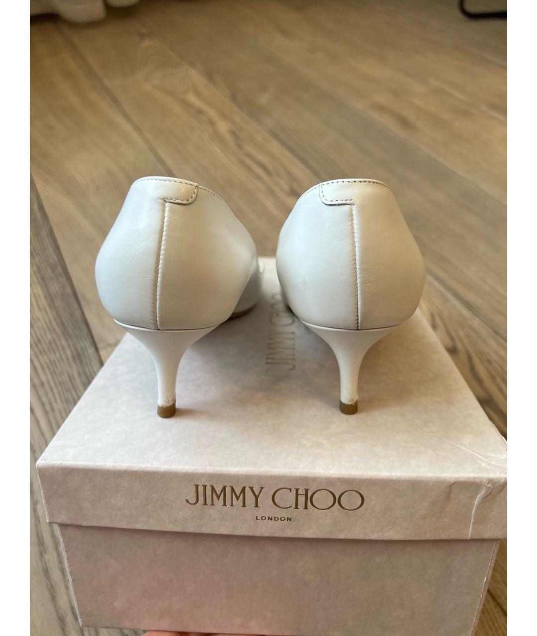 JIMMY CHOO Белые кожаные туфли, фото 4