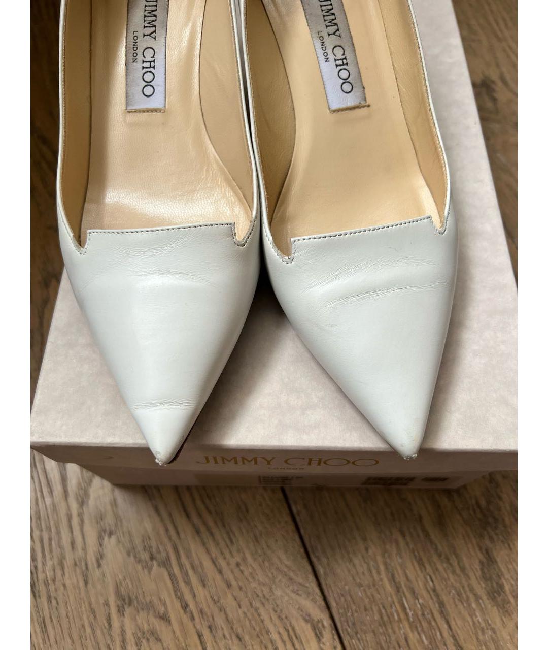 JIMMY CHOO Белые кожаные туфли, фото 5