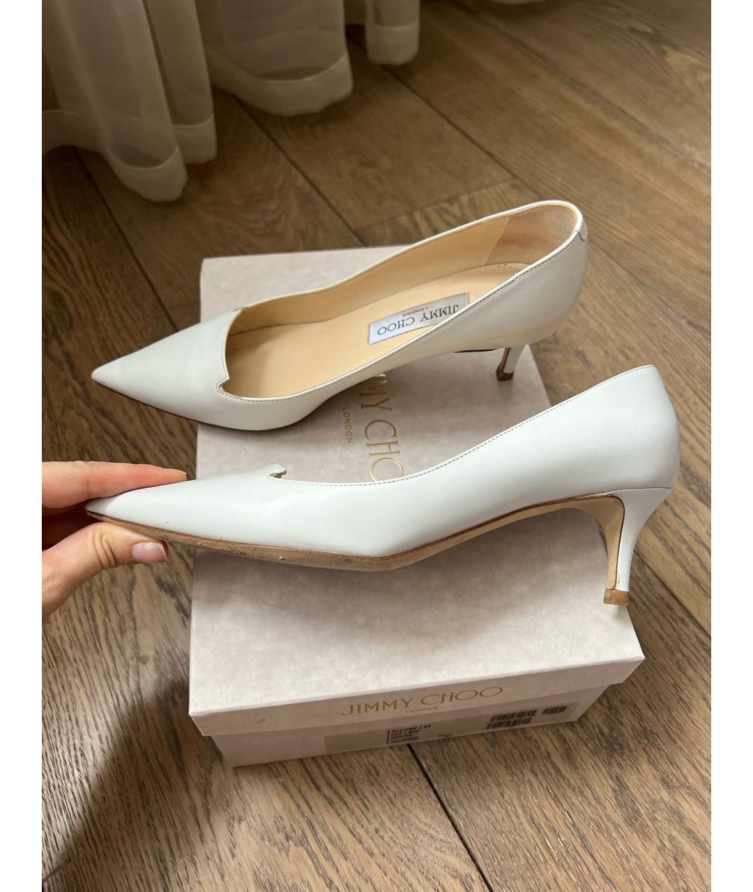 JIMMY CHOO Белые кожаные туфли, фото 6