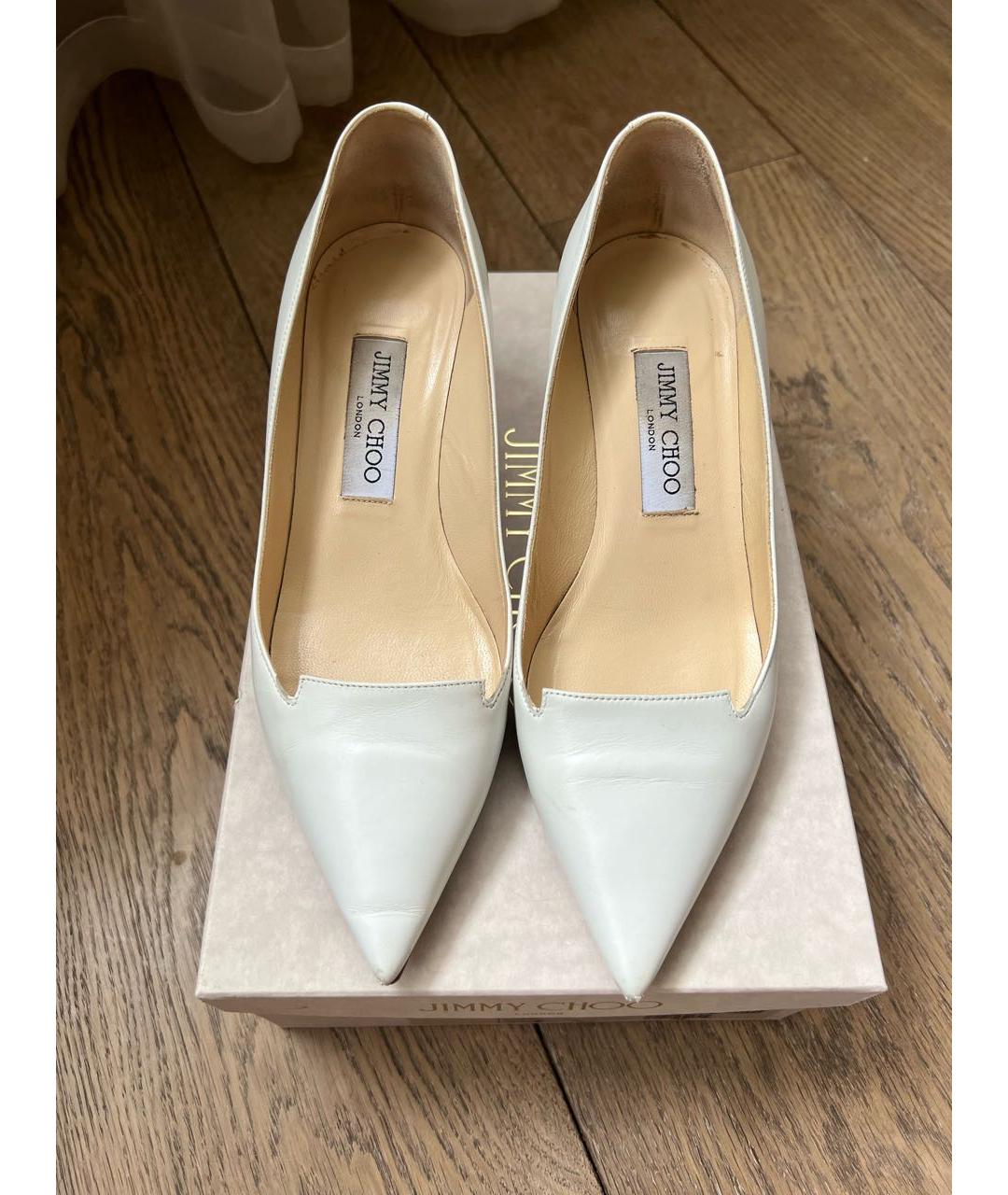 JIMMY CHOO Белые кожаные туфли, фото 2