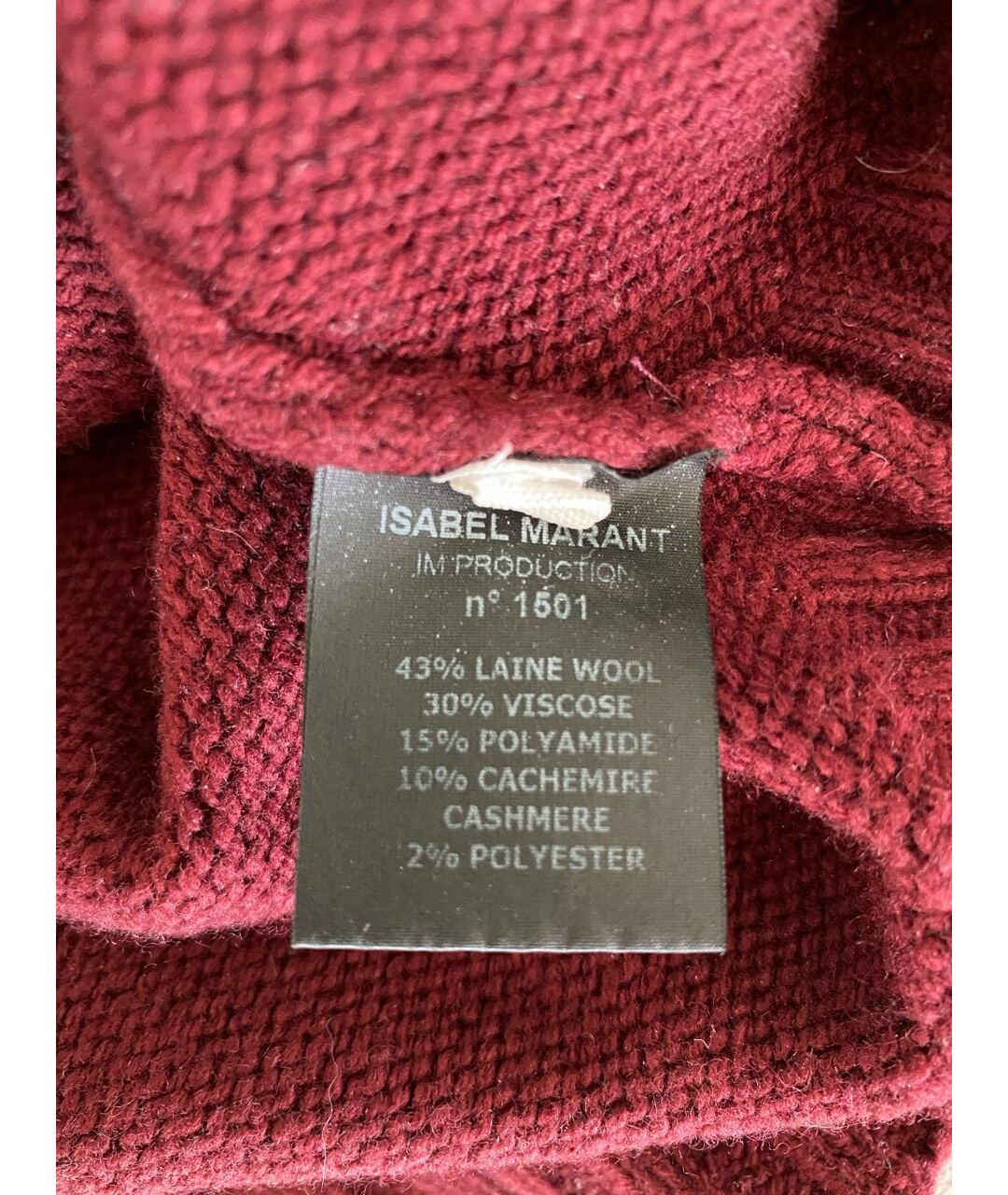 ISABEL MARANT Бордовый шерстяной джемпер / свитер, фото 6
