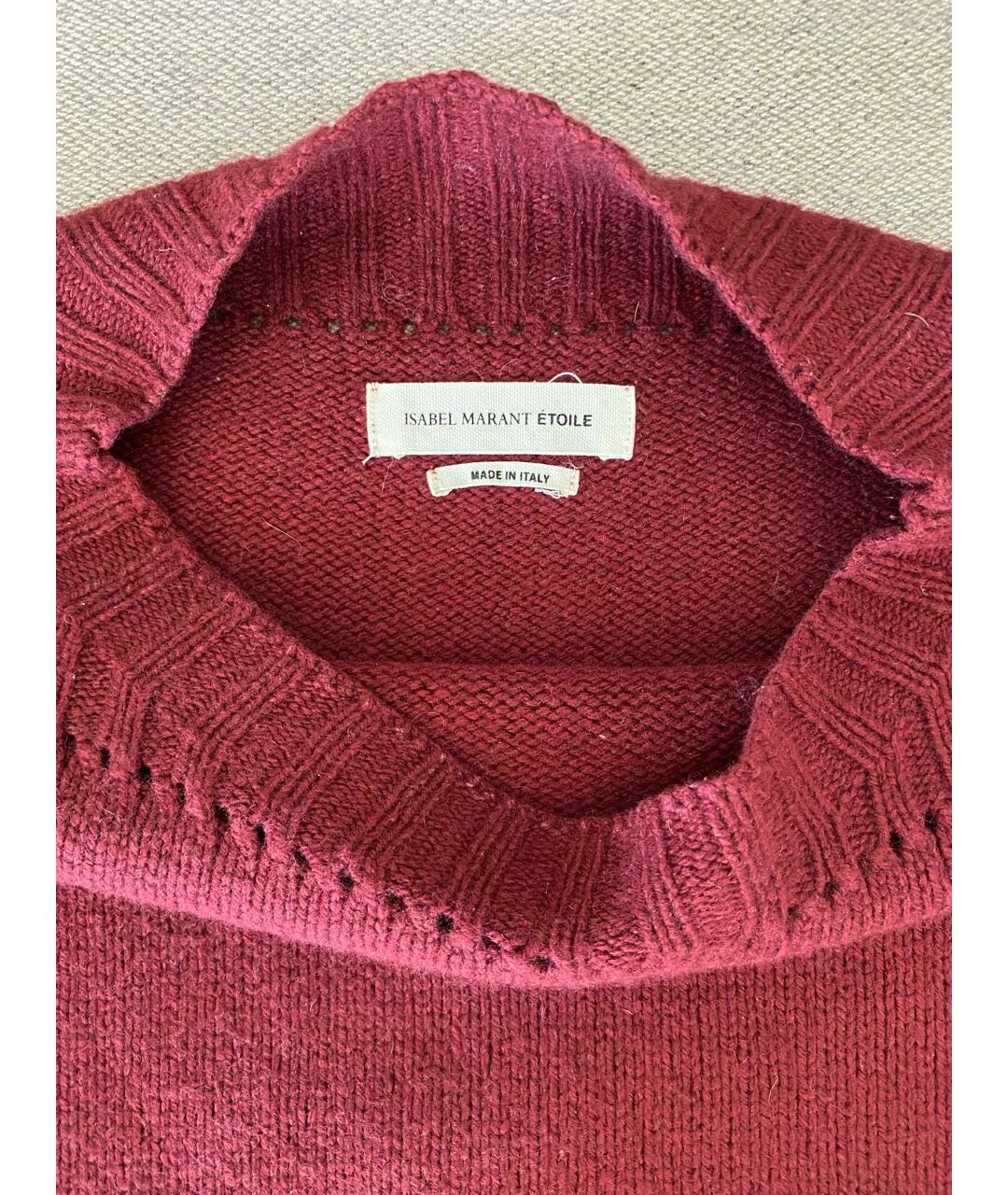 ISABEL MARANT Бордовый шерстяной джемпер / свитер, фото 5