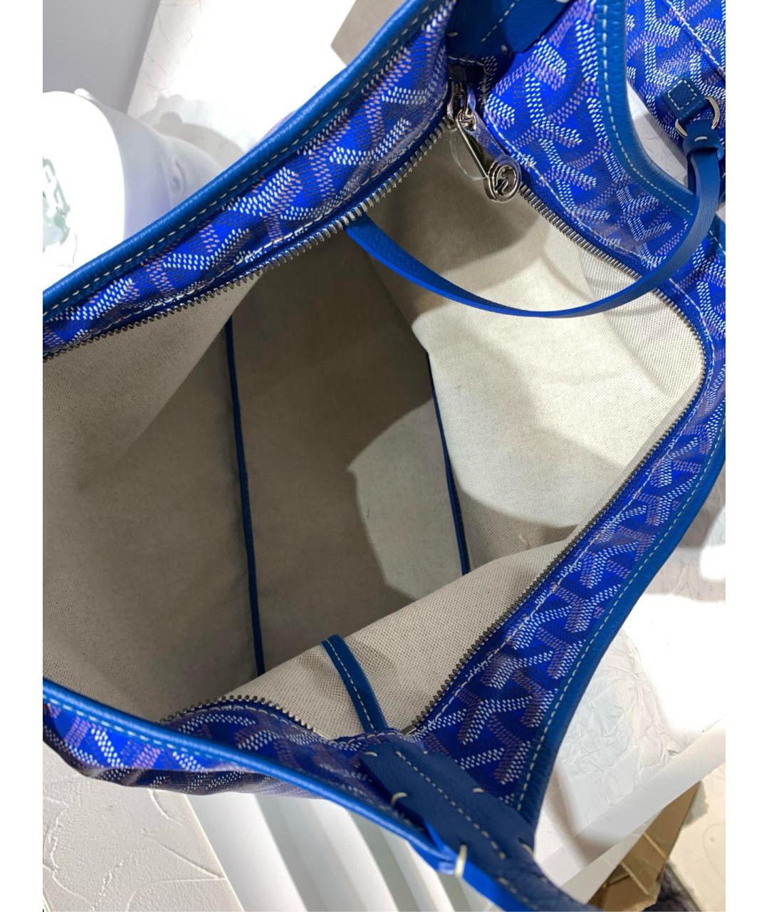 GOYARD Голубая сумка через плечо из искусственной кожи, фото 6