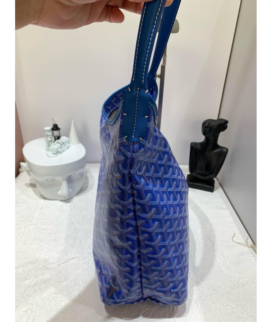 GOYARD Голубая сумка через плечо из искусственной кожи, фото 4